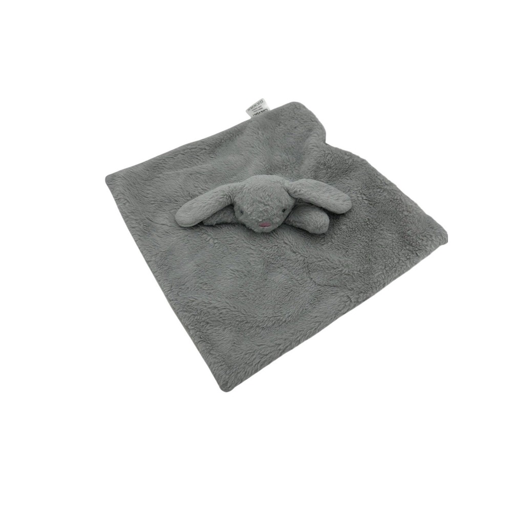 Gray Bunny Rabbit Lovey Plush Baby Security Blanket Crevent